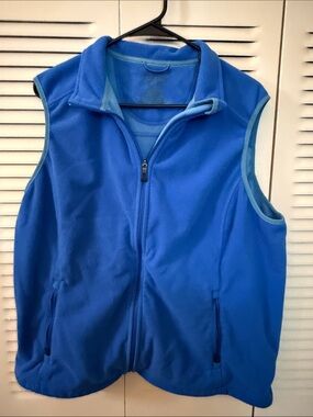 L.L. Bean Royal Blue Fleece Vest with Contrast Trim